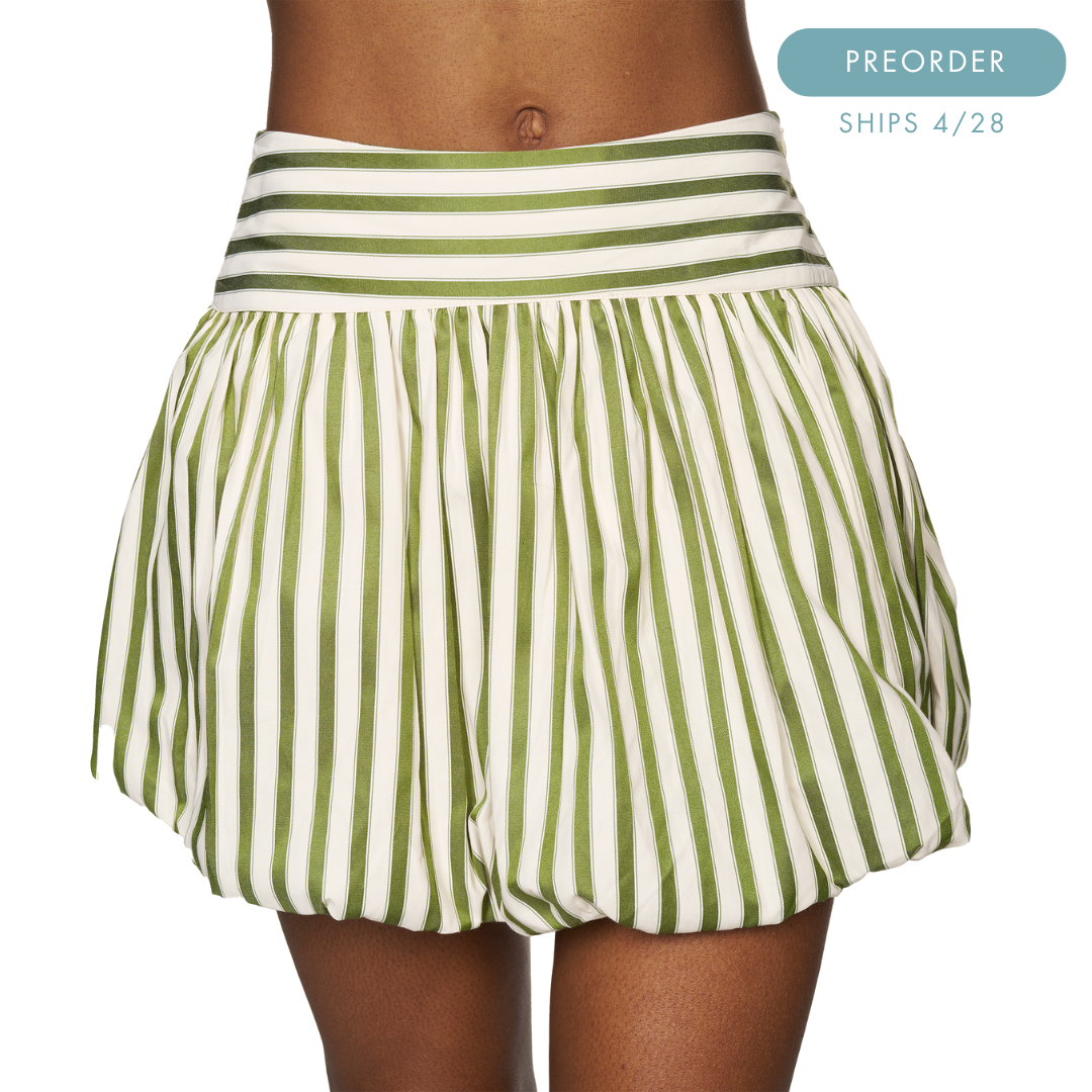 The Sardine Skirt - Celery Stripe