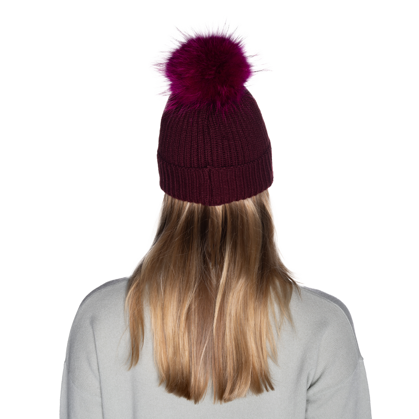 The That Girl Beanie - Maroon + Pink