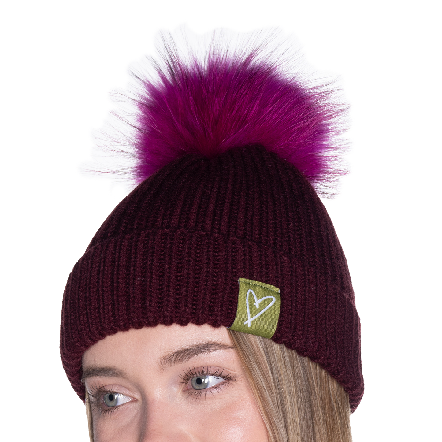 The That Girl Beanie - Maroon + Pink