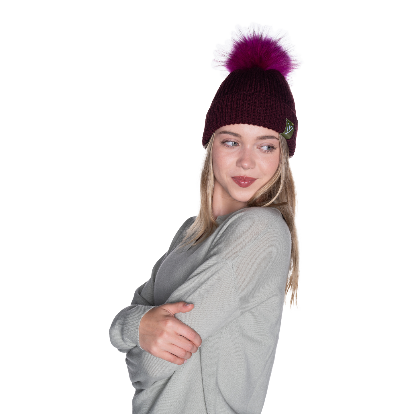The That Girl Beanie - Maroon + Pink