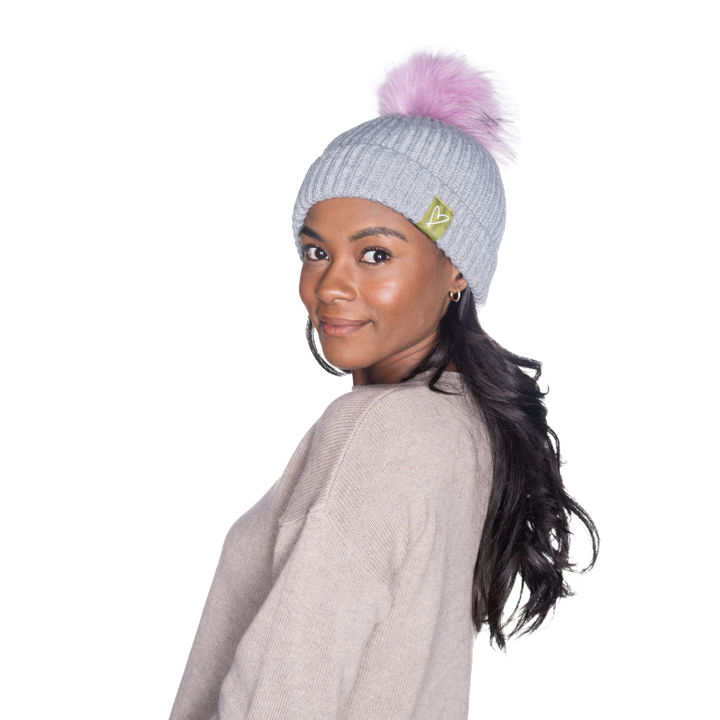 The That Girl Beanie - Grey + Wisteria