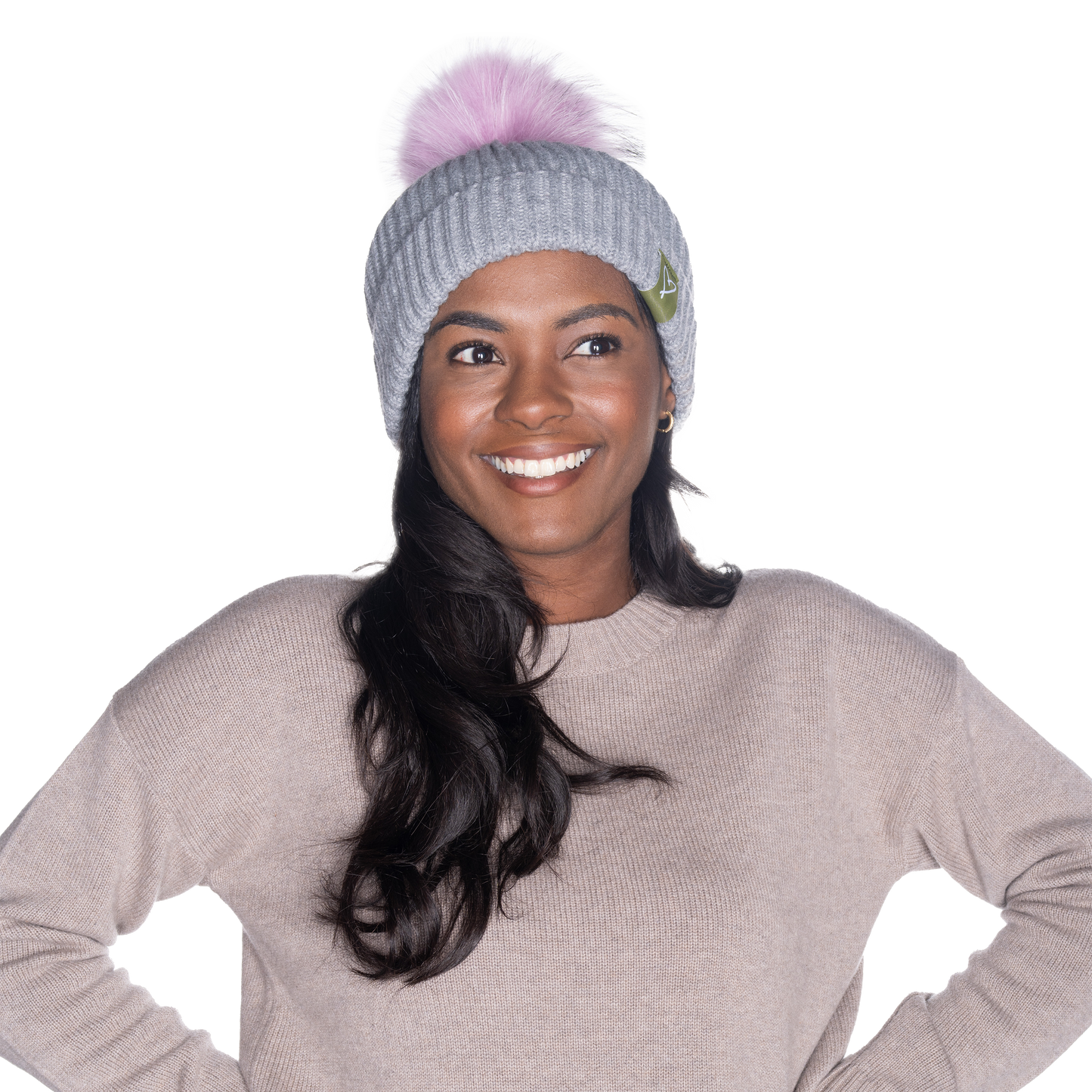 The That Girl Beanie - Grey + Wisteria