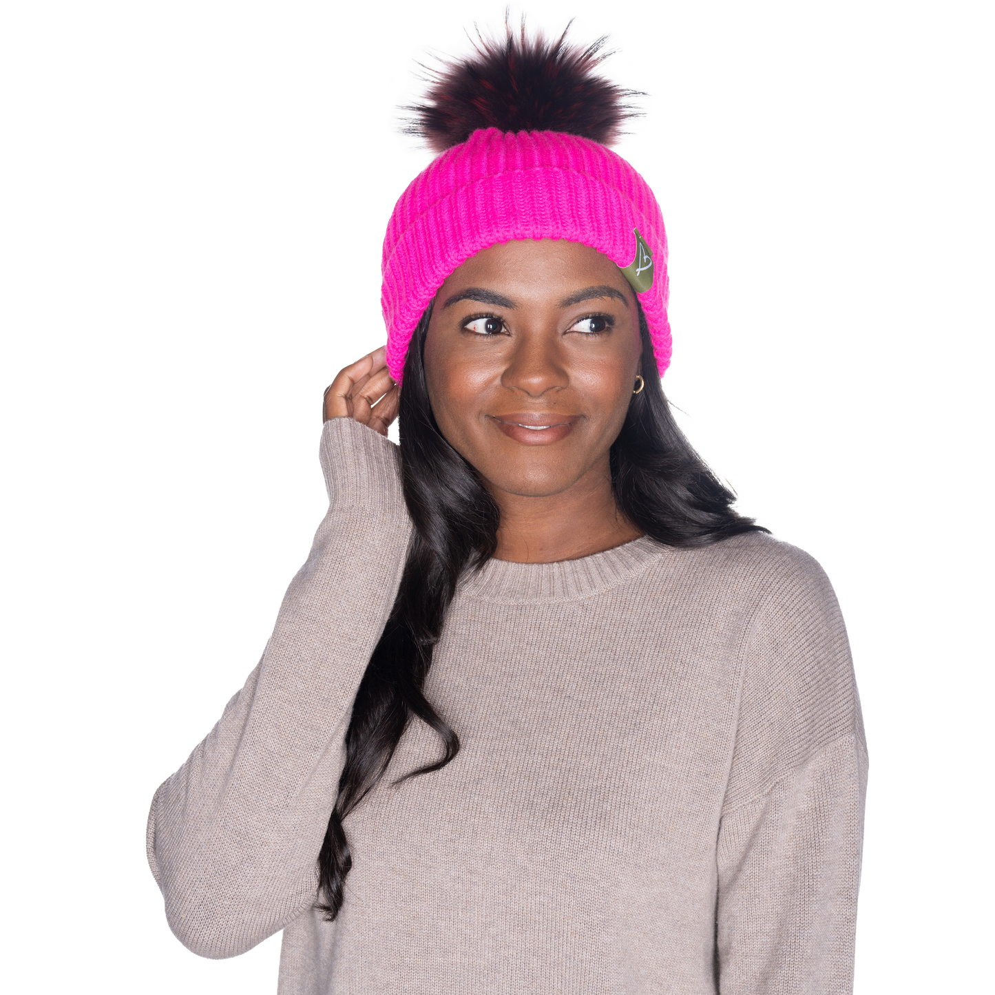 The That Girl Beanie - Hot Pink + Maroon