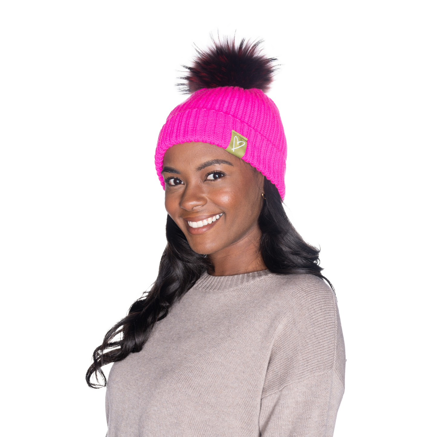 The That Girl Beanie - Hot Pink + Maroon