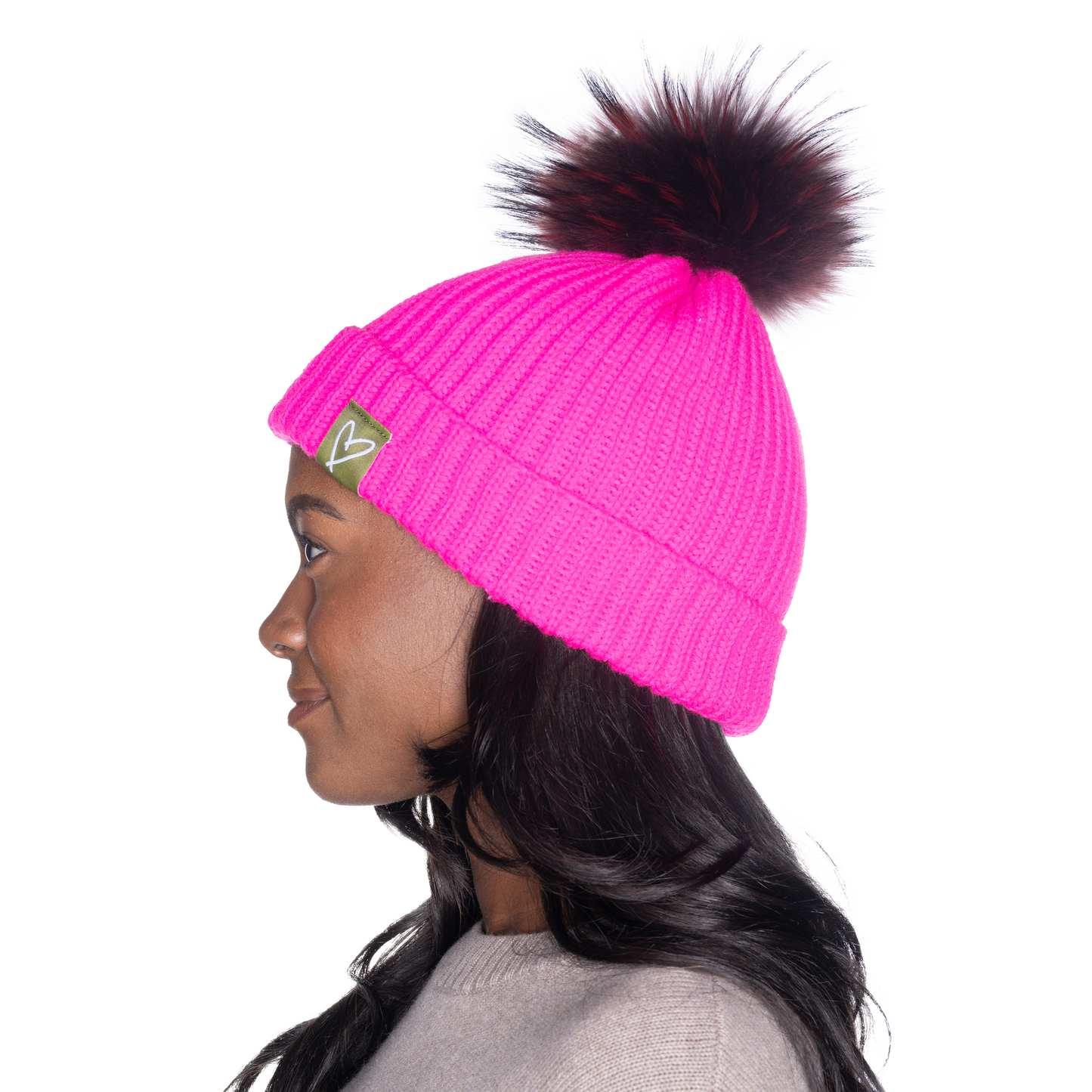 The That Girl Beanie - Hot Pink + Maroon