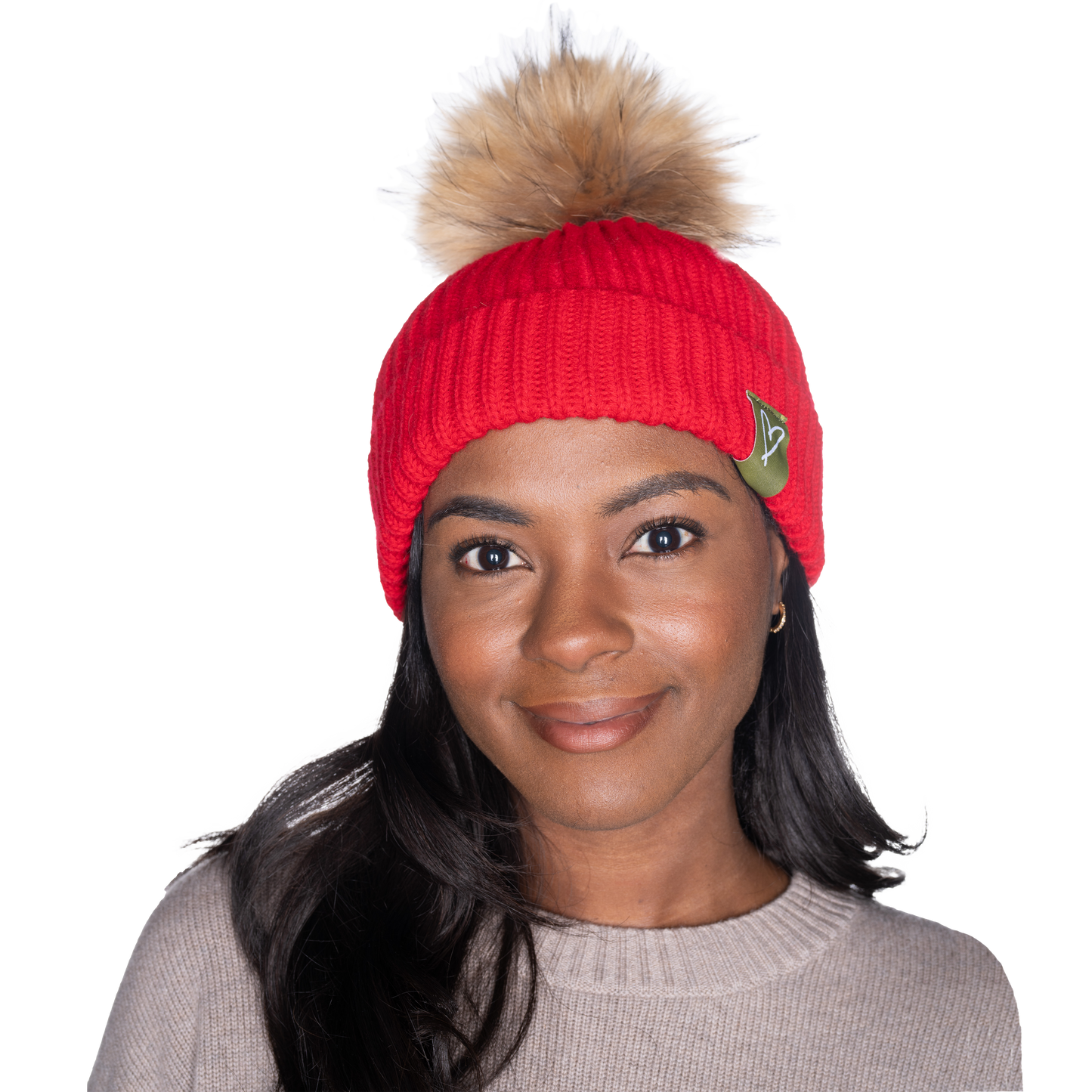 The That Girl Beanie - Red + Coffee