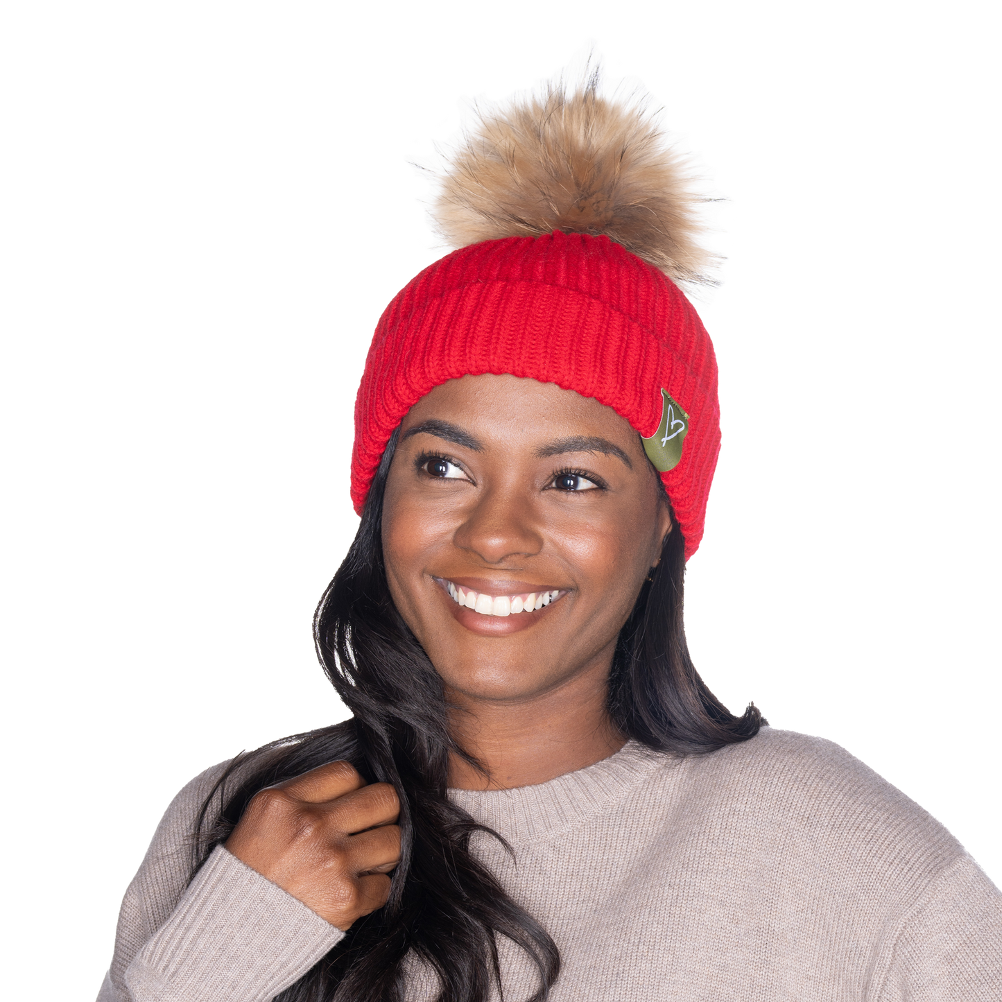 The That Girl Beanie - Red + Coffee