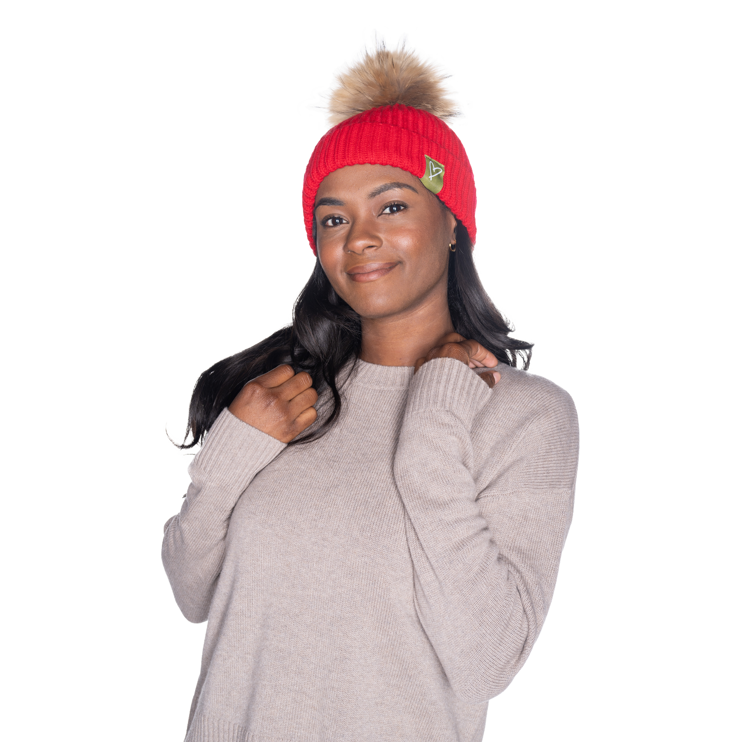 The That Girl Beanie - Red + Coffee