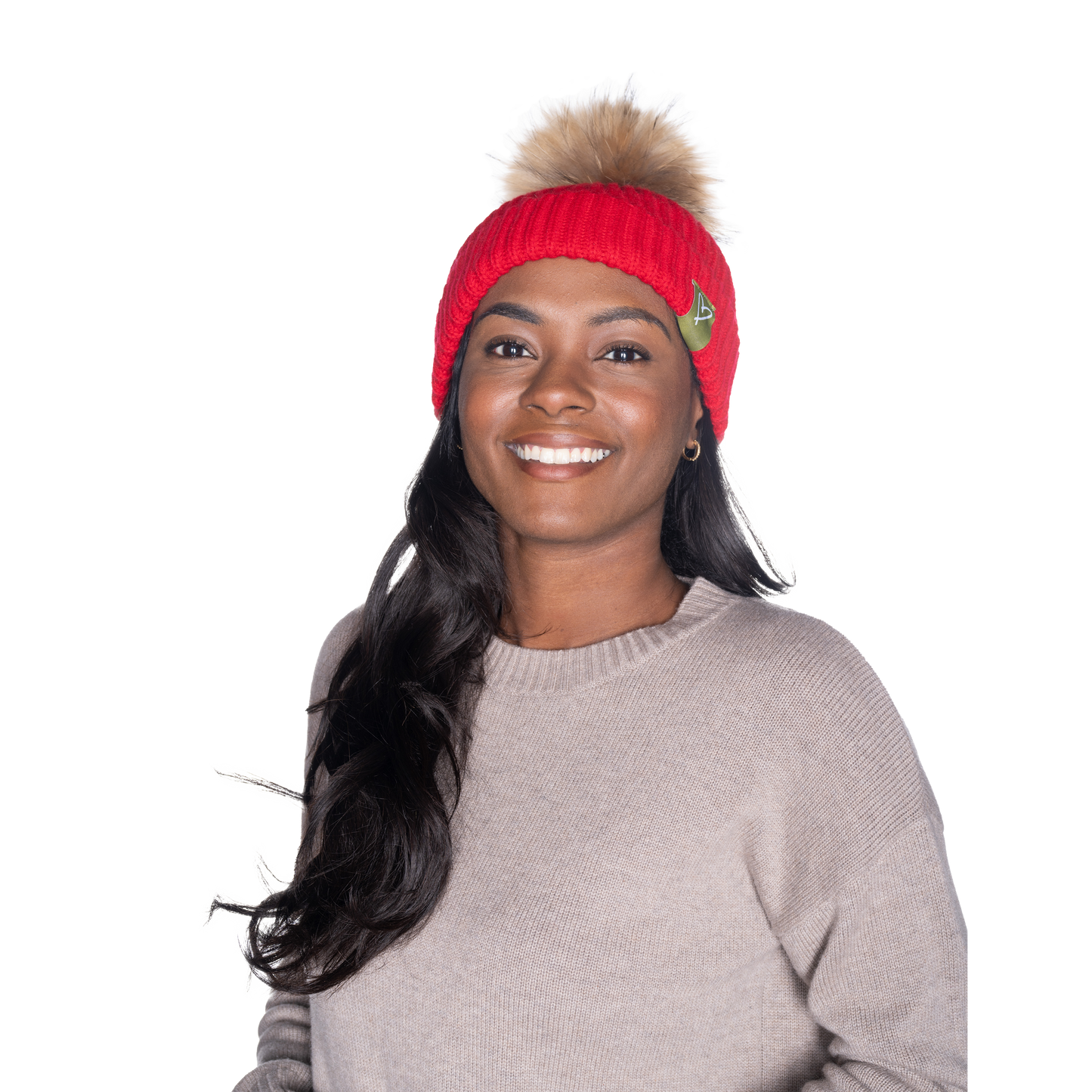 The That Girl Beanie - Red + Coffee