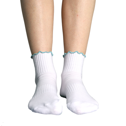The Sticky Socks in Teal + Seafoam