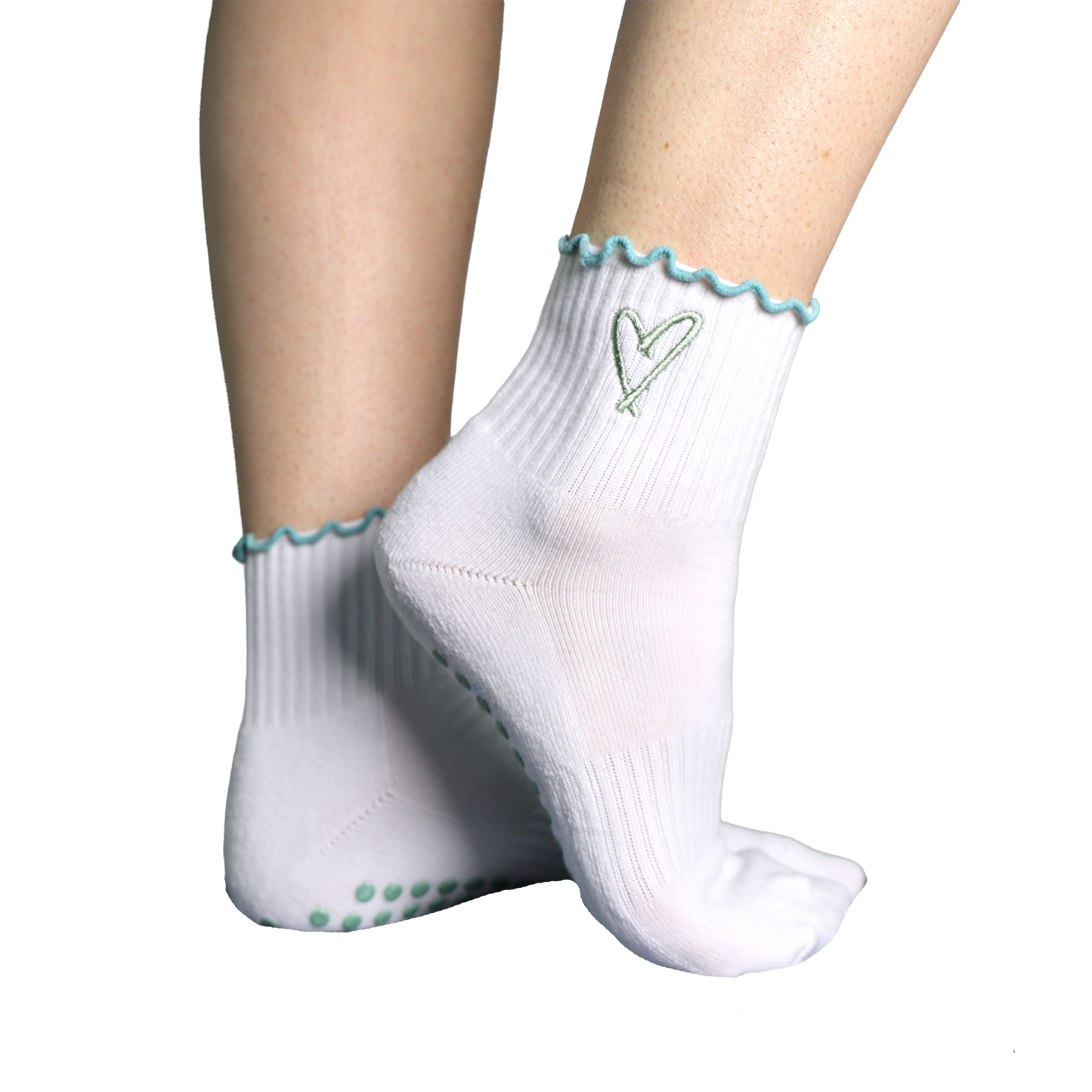The Sticky Socks in Teal + Seafoam