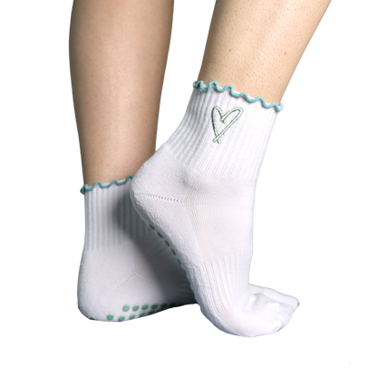 The Sticky Socks in Teal + Seafoam