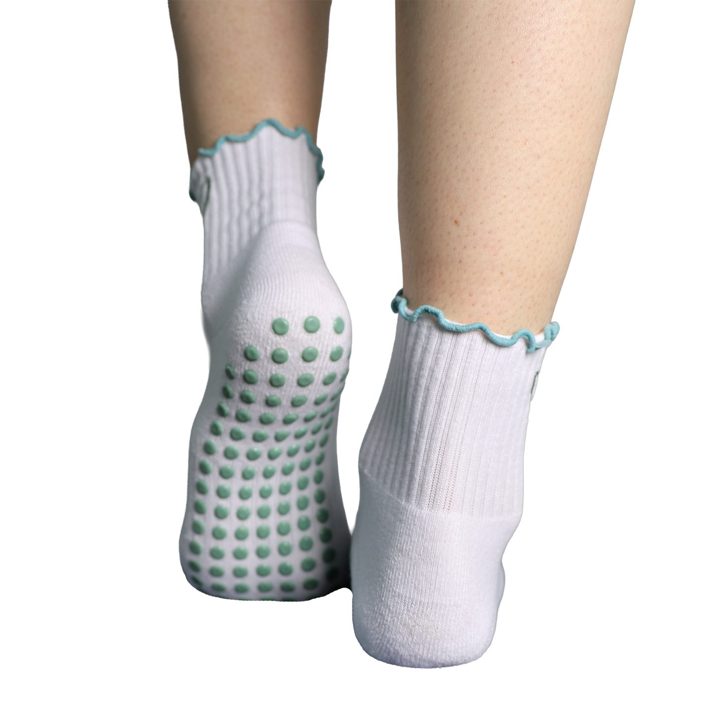 The Sticky Socks in Teal + Seafoam