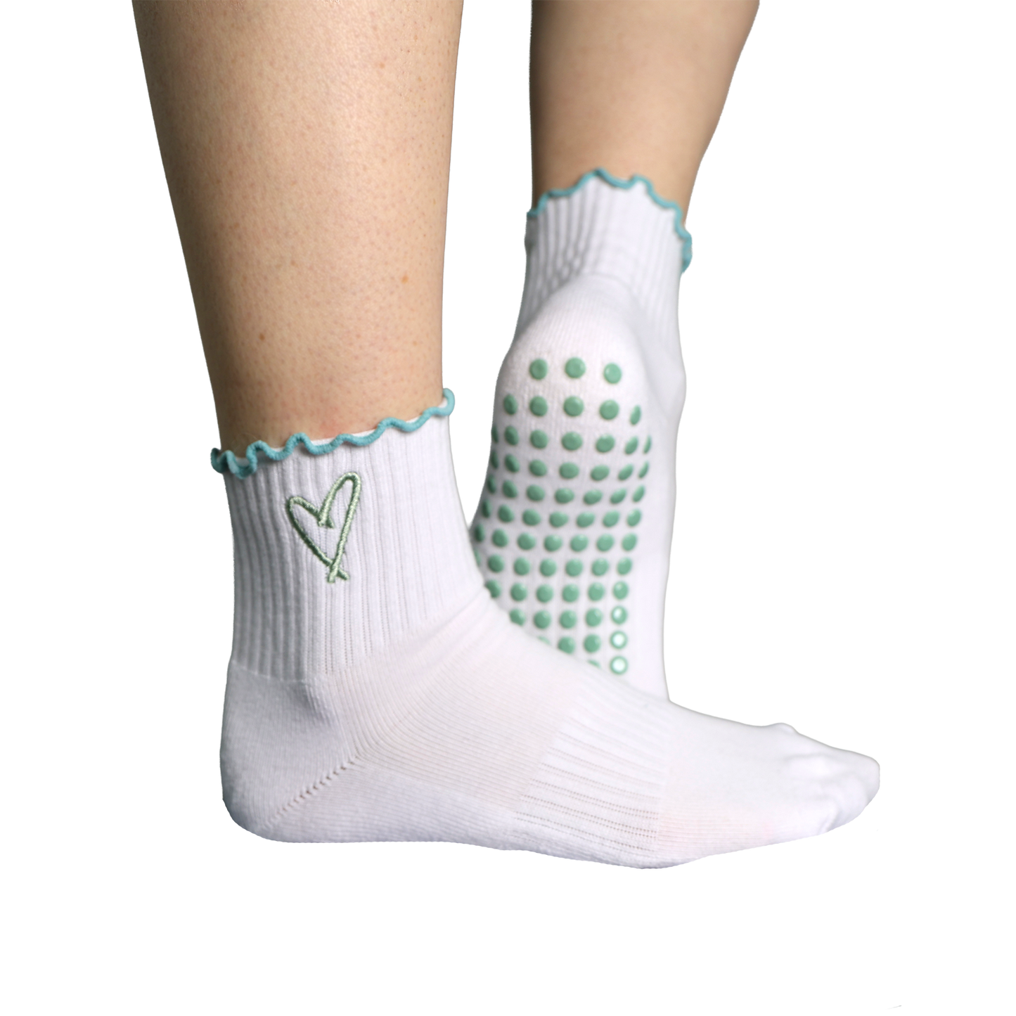 The Sticky Socks in Teal + Seafoam