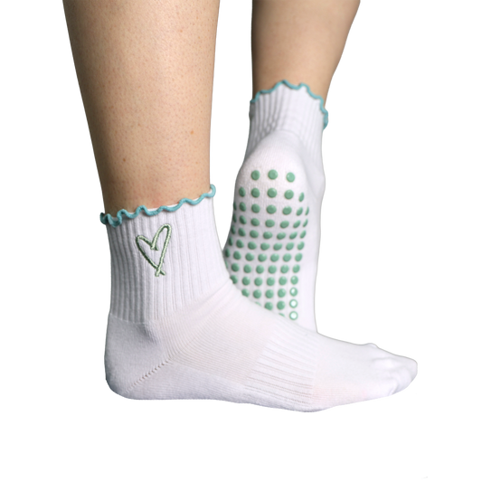 The Sticky Socks in Teal + Seafoam