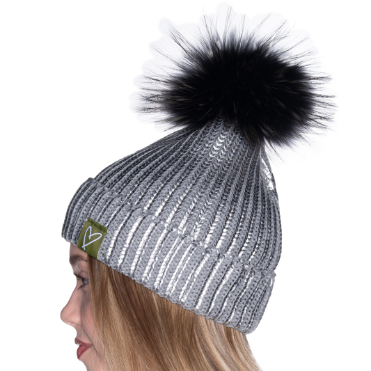 The That Girl Beanie - Silver + Grey