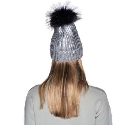 The That Girl Beanie - Silver + Grey