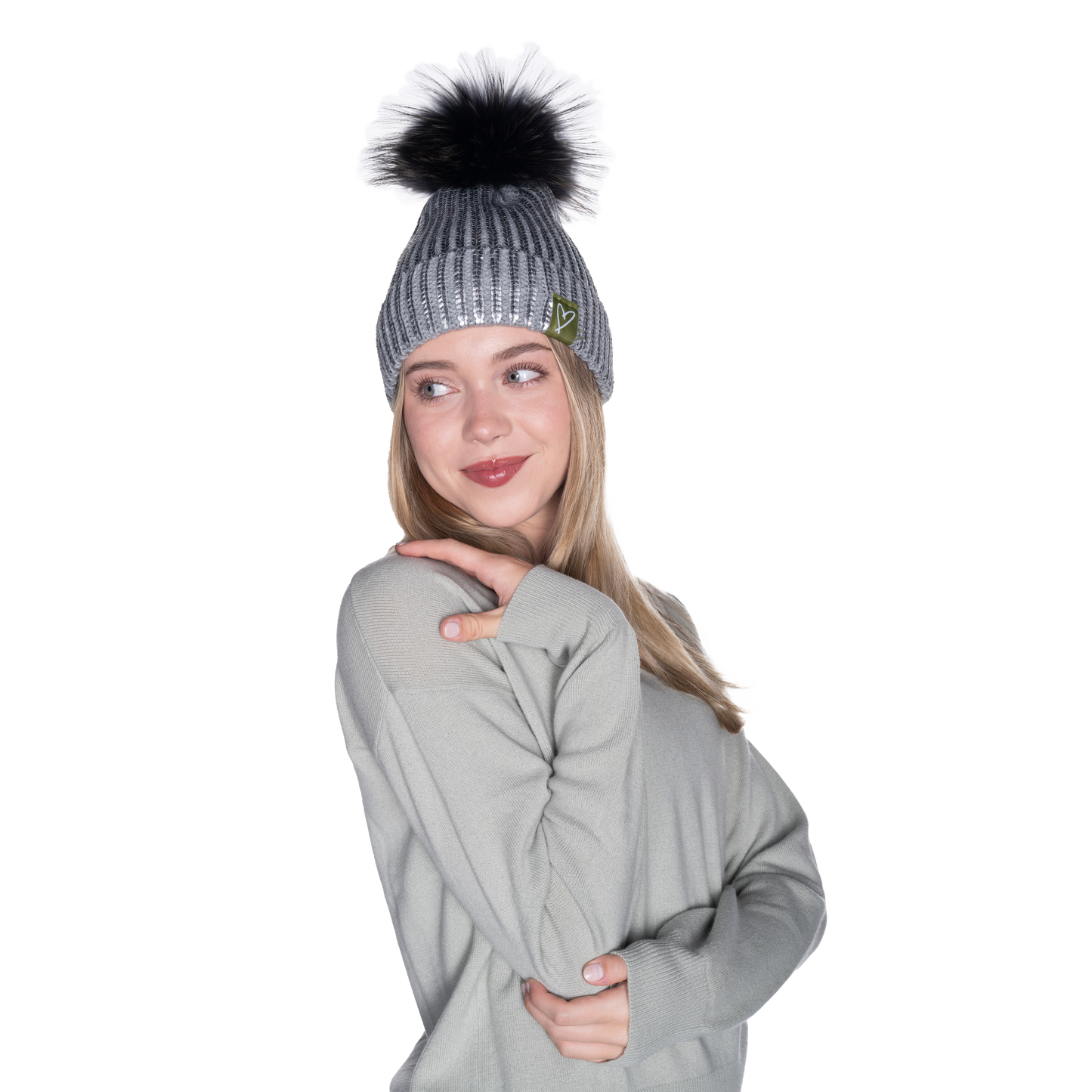 The That Girl Beanie - Silver + Grey