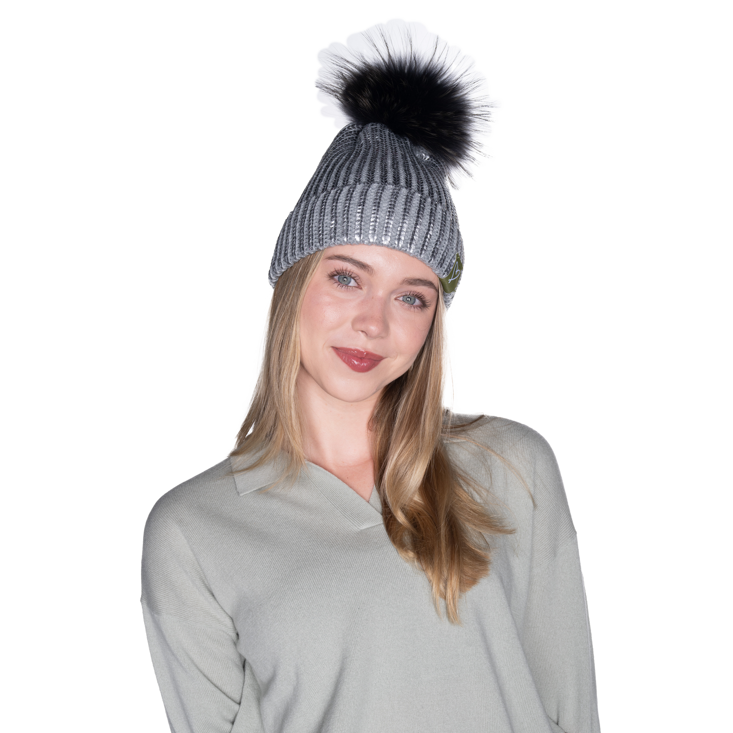 The That Girl Beanie - Silver + Grey
