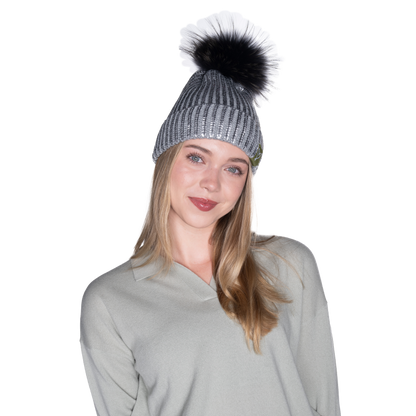 The That Girl Beanie - Silver + Grey