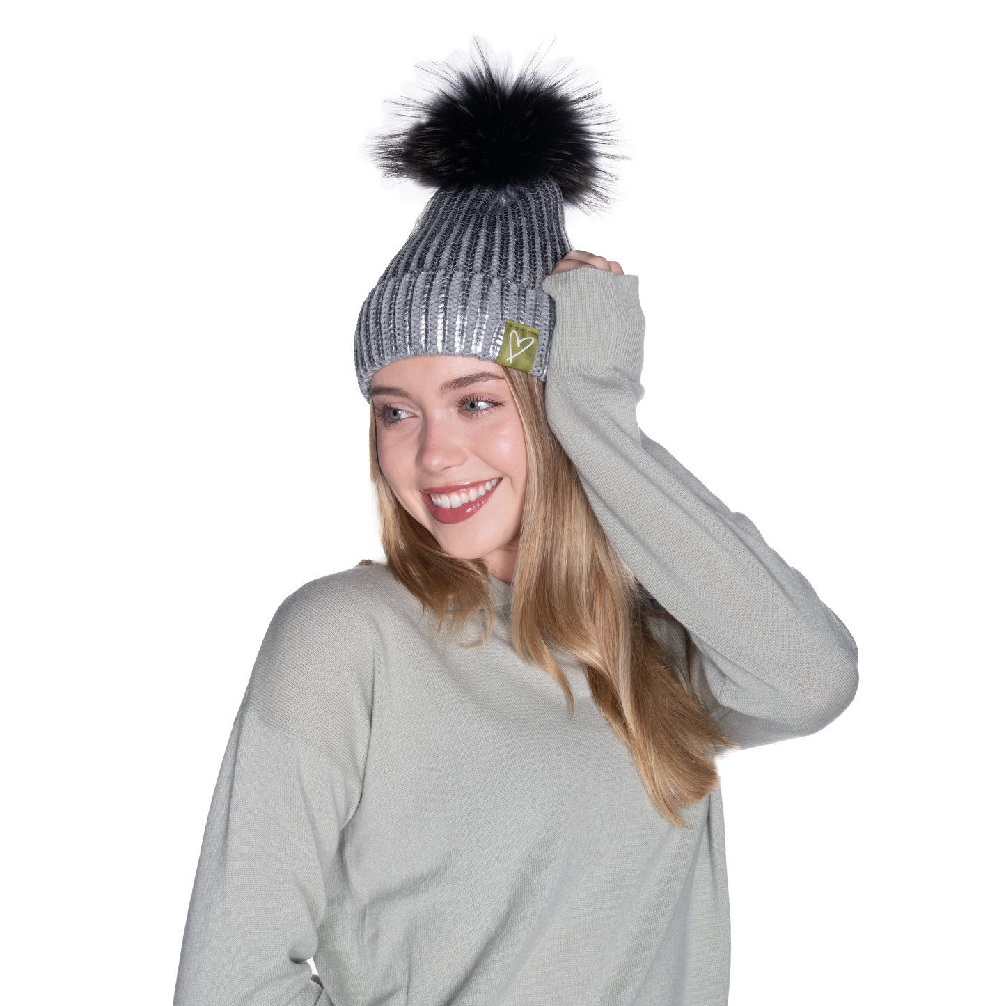 The That Girl Beanie - Silver + Grey