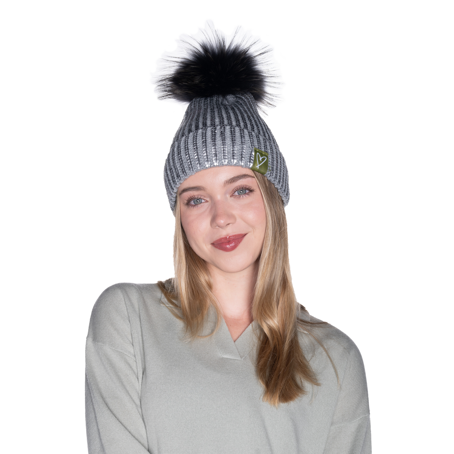 The That Girl Beanie - Silver + Grey