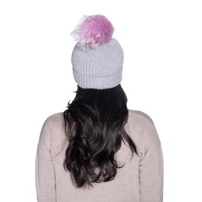The That Girl Beanie - Grey + Wisteria