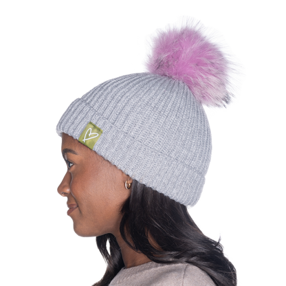 The That Girl Beanie - Grey + Wisteria