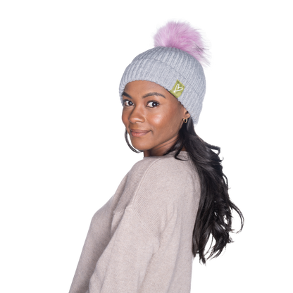 The That Girl Beanie - Grey + Wisteria
