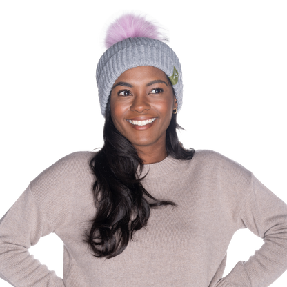 The That Girl Beanie - Grey + Wisteria