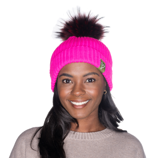 The That Girl Beanie - Hot Pink + Maroon