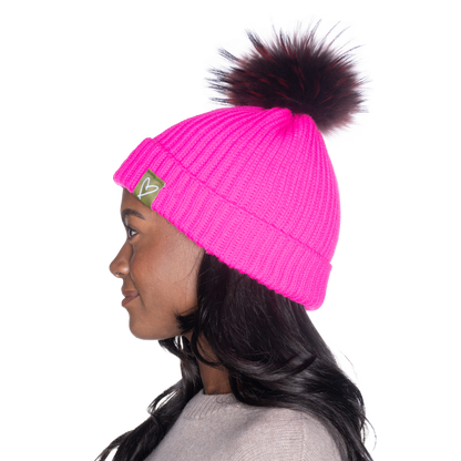 The That Girl Beanie - Hot Pink + Maroon