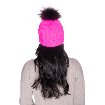 The That Girl Beanie - Hot Pink + Maroon