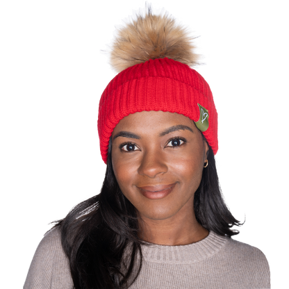 The That Girl Beanie - Red + Coffee