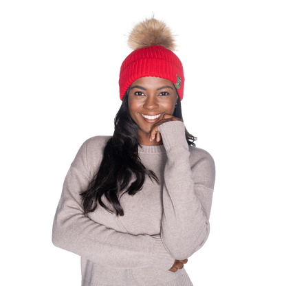 The That Girl Beanie - Red + Coffee