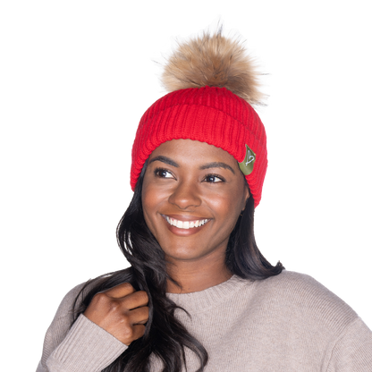 The That Girl Beanie - Red + Coffee