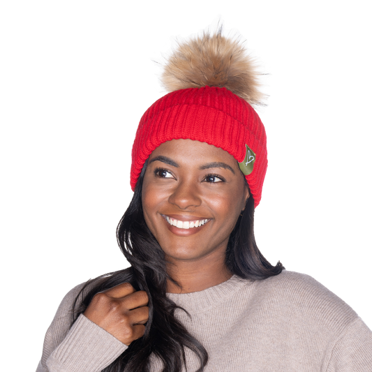 The That Girl Beanie - Red + Coffee