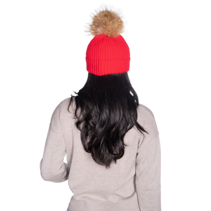 The That Girl Beanie - Red + Coffee