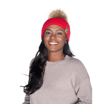 The That Girl Beanie - Red + Coffee