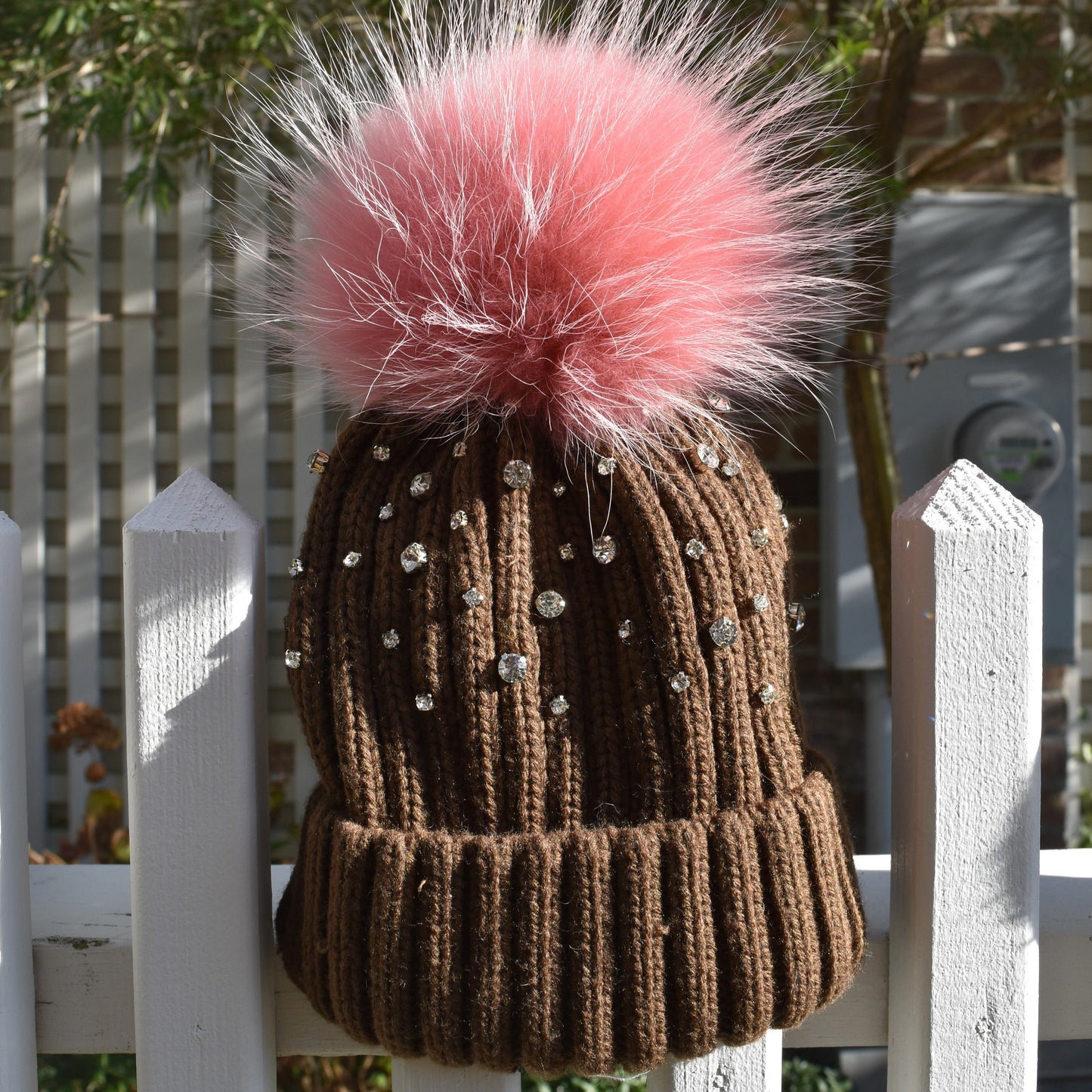 The That Girl Beanie - Chocolate + Pink