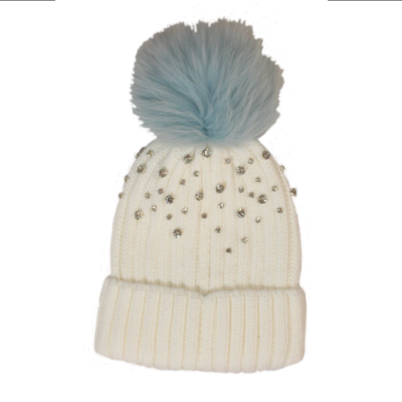 The That Girl Beanie - White + Blue