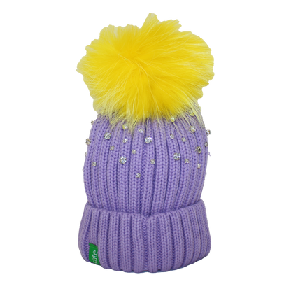 The That Girl Beanie - Purple + Yellow