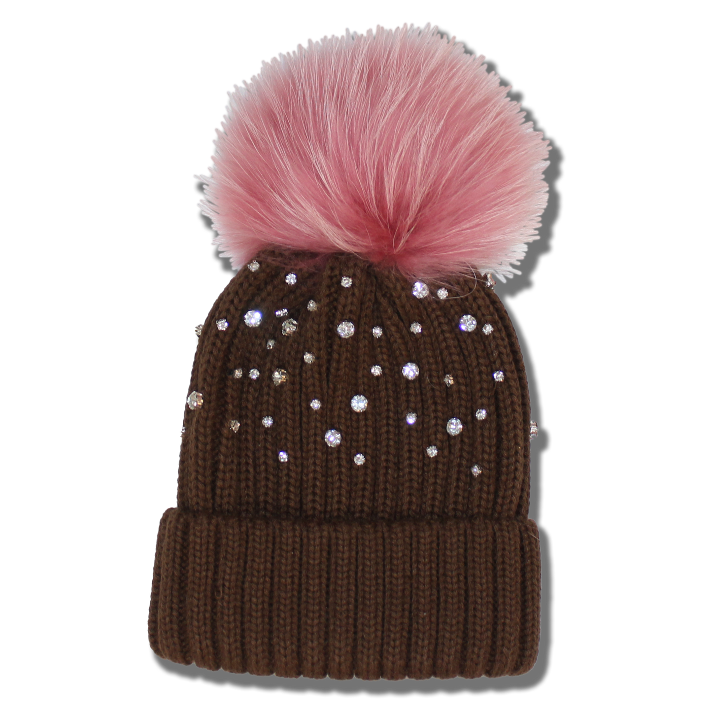 The That Girl Beanie - Chocolate + Pink